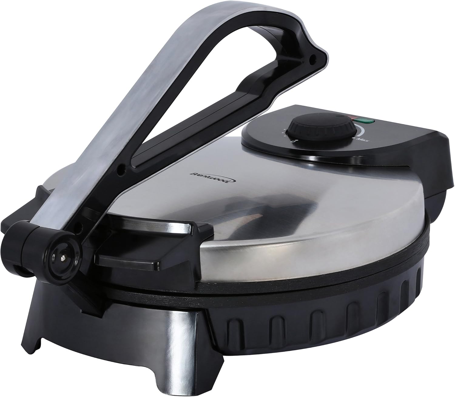 B073ZMGSPB - Brentwood Electric Tortilla Maker Non-Stick, 10-inch, Brushed Stainless Steel/Black