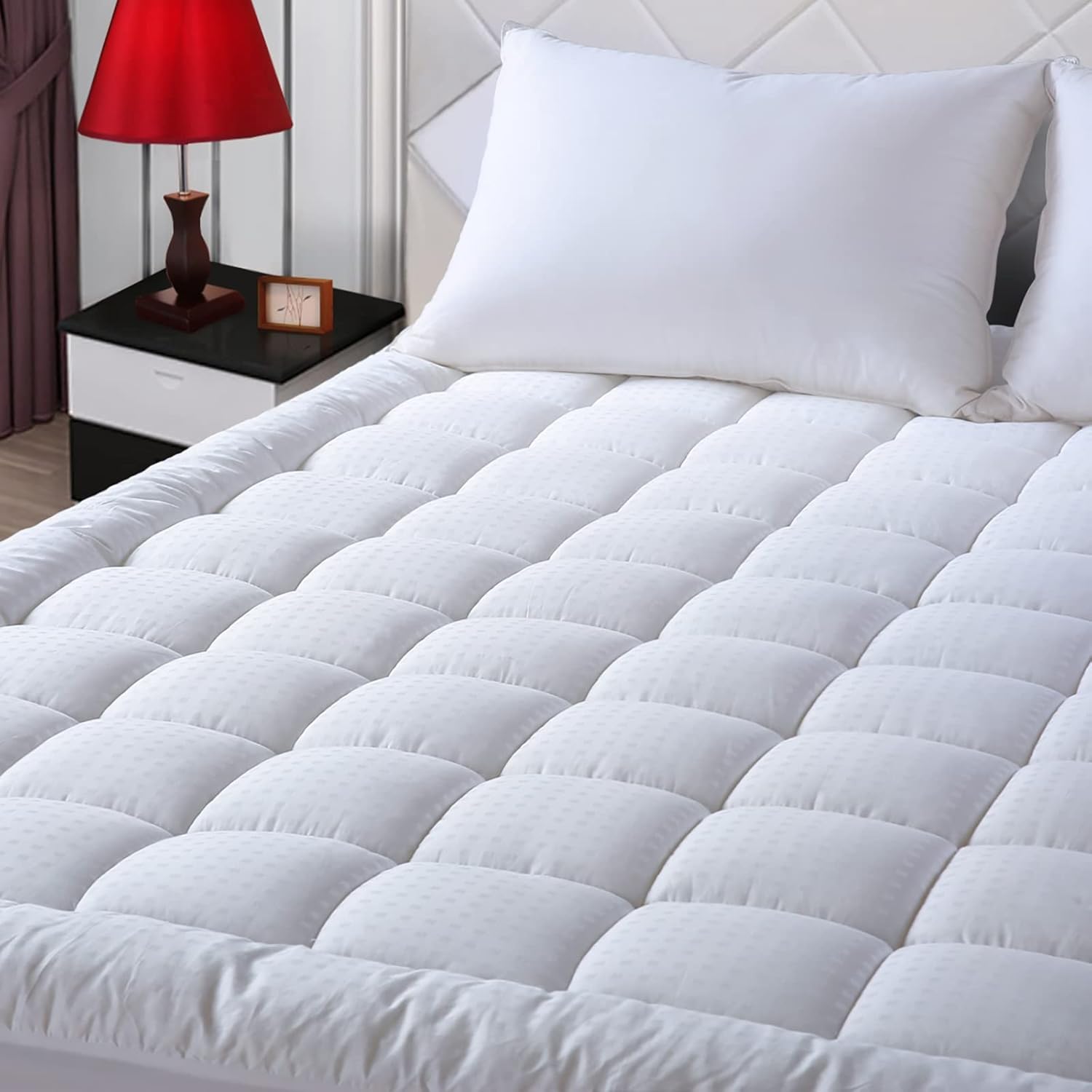 B073ZY6XH3 - EASELAND Queen Size Mattress Pad Pillow Top Mattress Cover Quilted