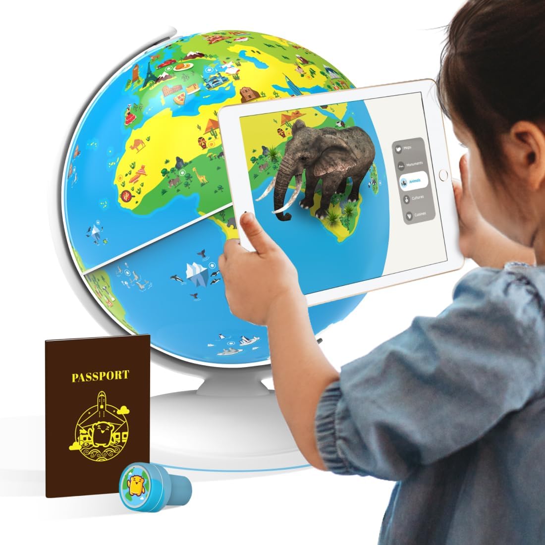 B075WW3JKQ - PlayShifu Smart Educational Globe for Kids, Interactive AR Toy, Ideal