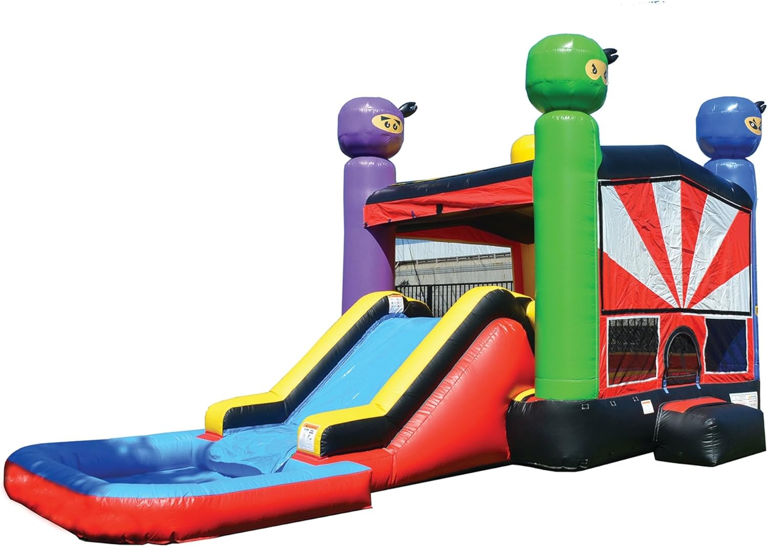 B078J5FBW2 - JumpOrange Ninja Warrior Commercial Grade Bounce House Water Slide Combo