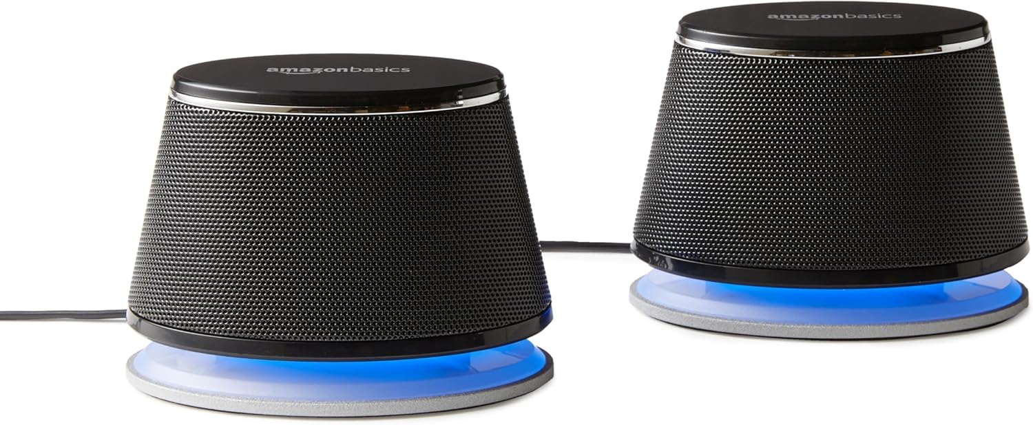 B07DDK3W5D - Amazon Basics Stereo 2.0 Speakers for PC or Laptop, 3.5mm