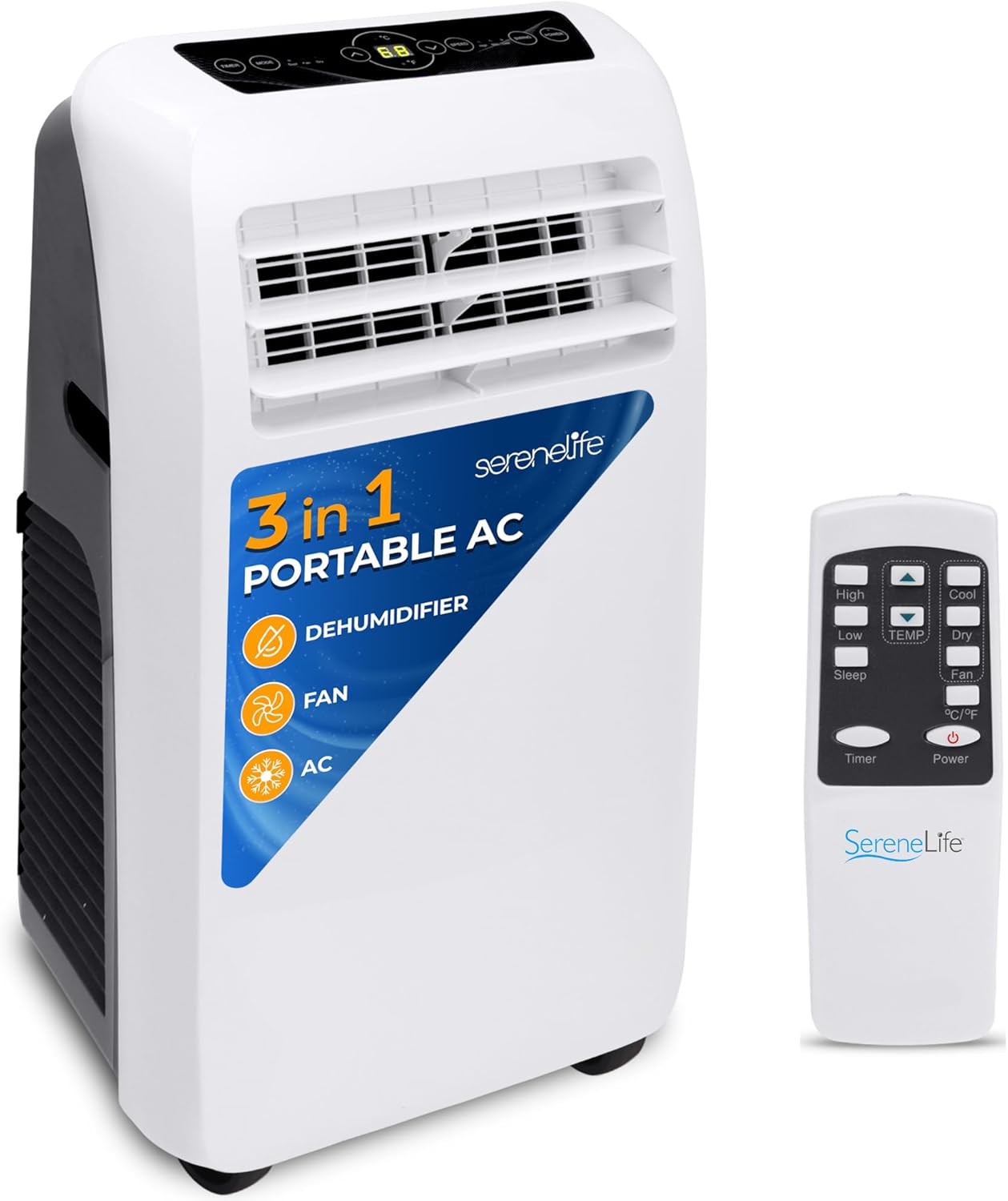 B07DQSNMWX - SereneLife Small Air Conditioner Portable 10,000 BTU with Built-in Dehumidifier