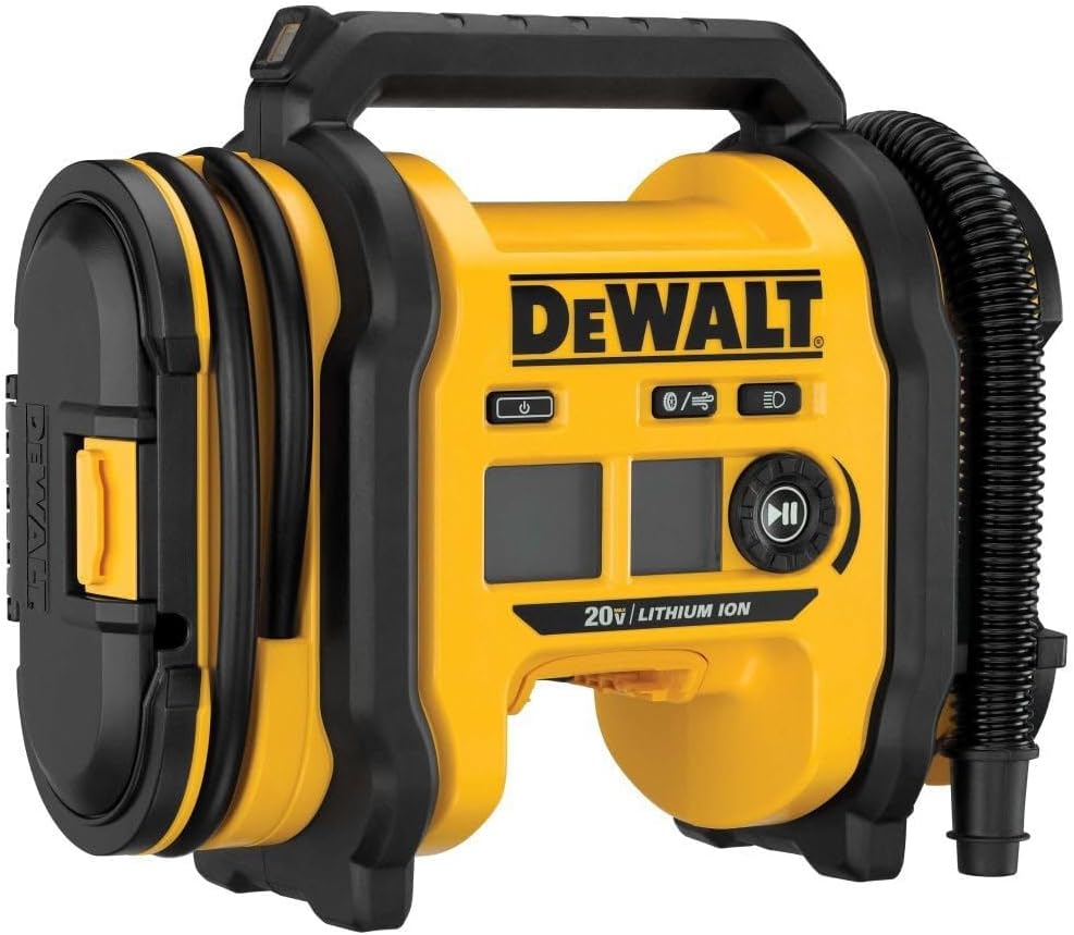B07H39S9JQ - DEWALT 20V MAX Tire Inflator, Compact and Portable, Automatic Shut