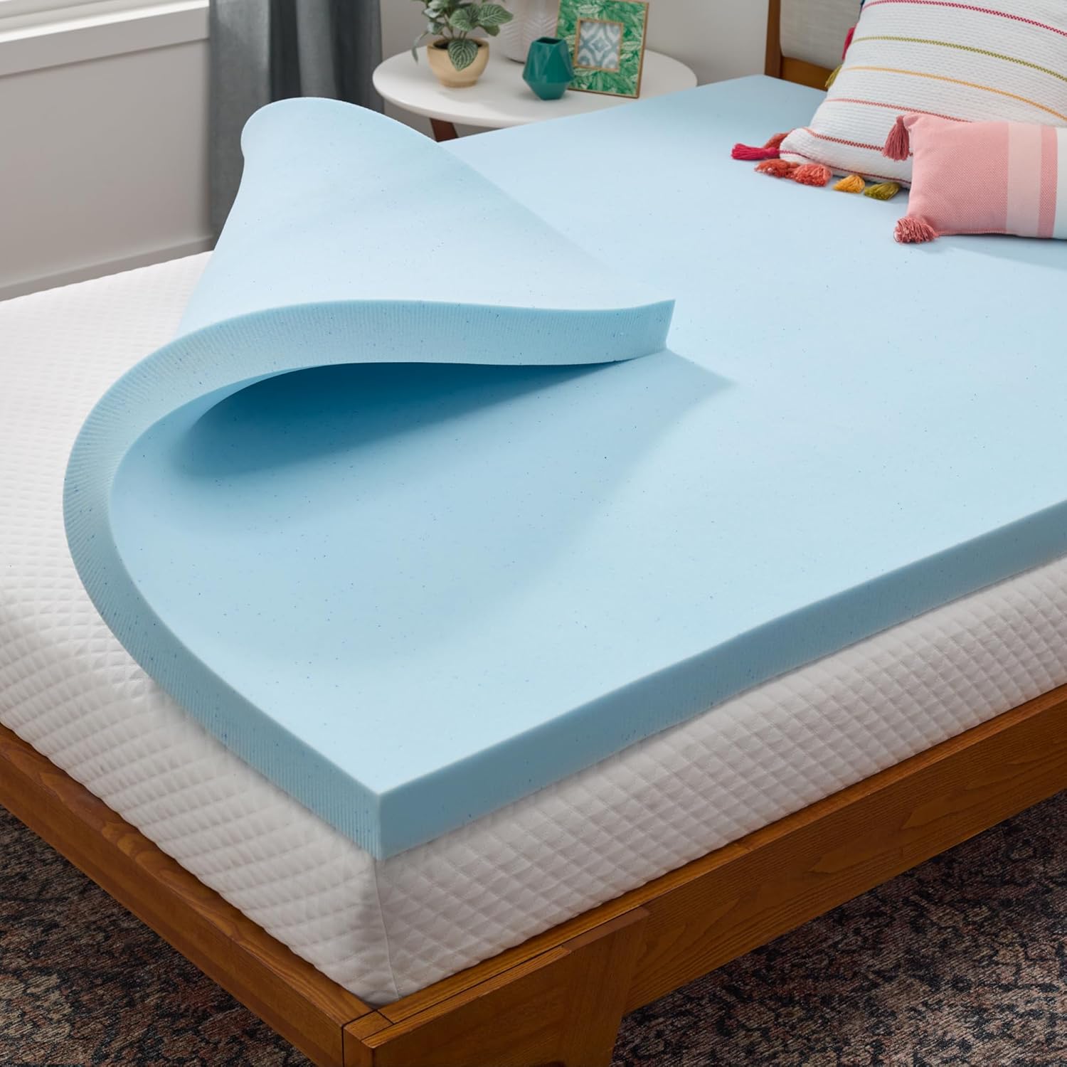 B07MY34QH7 - LINENSPA Memory Foam Mattress Topper - 3 Inch Gel Infused