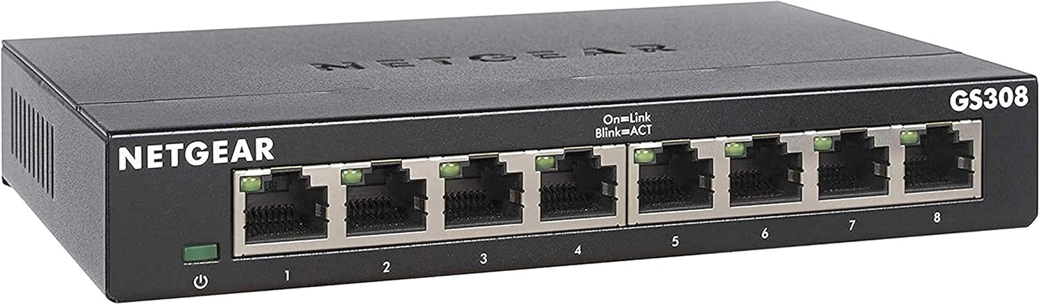 B07PFYM5MZ - NETGEAR 8-Port Gigabit Ethernet Unmanaged Essentials Switch (GS308) - Home
