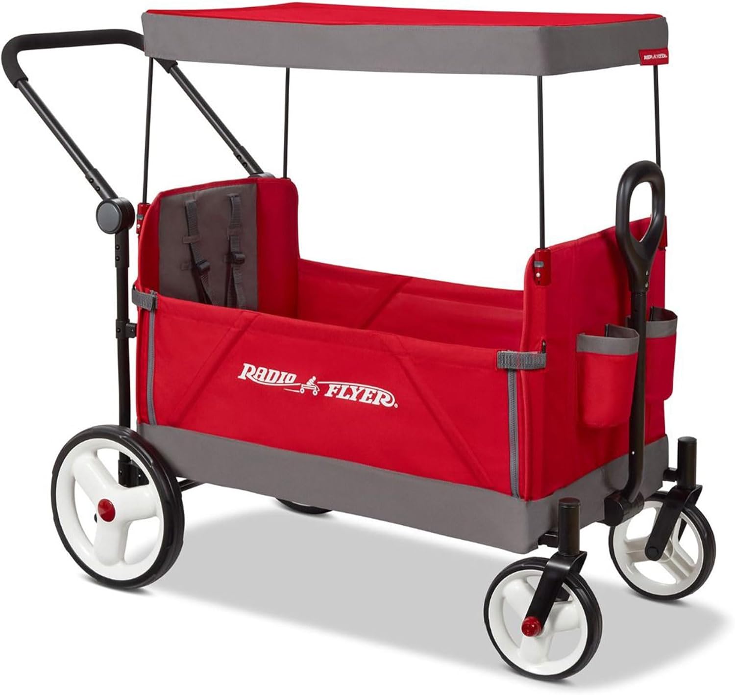B07QM9JW8G - Radio Flyer Stroller Wagon with 5-Point Harnesses, Rear Brake, and