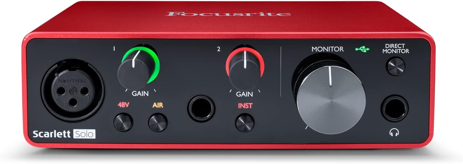 B07QR6Z1JB - Focusrite Scarlett Solo 3rd Gen USB Audio Interface for Guitarists,