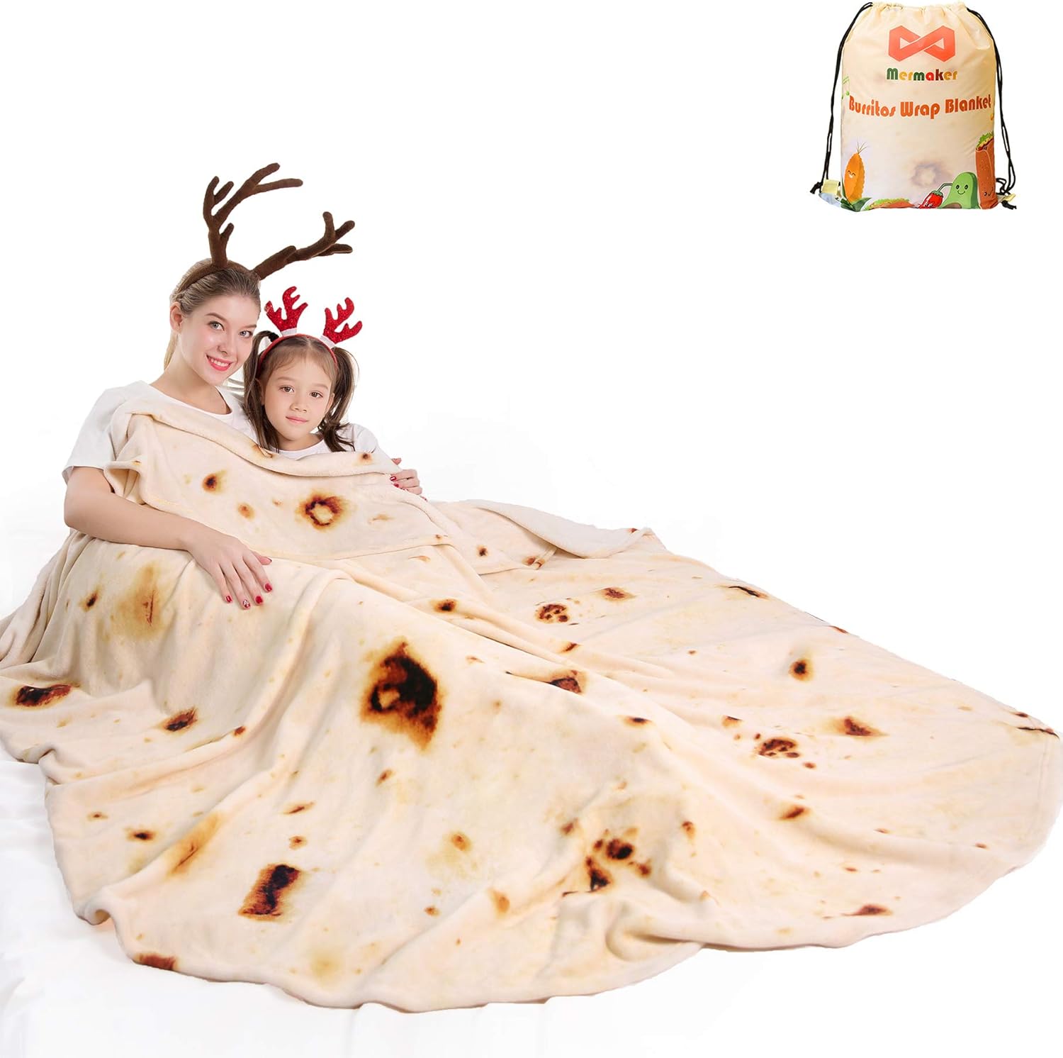 B07QX3YJLH - mermaker Burritos Tortilla Throw Blanket 2.0 Double Sided 71 inches