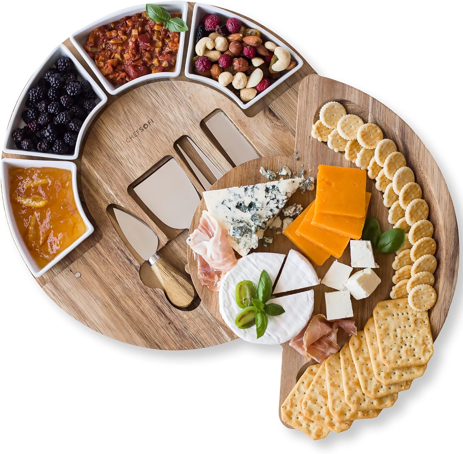 B07T73WZS6 - Charcuterie Cheese Board and Platter Set - Made from Acacia