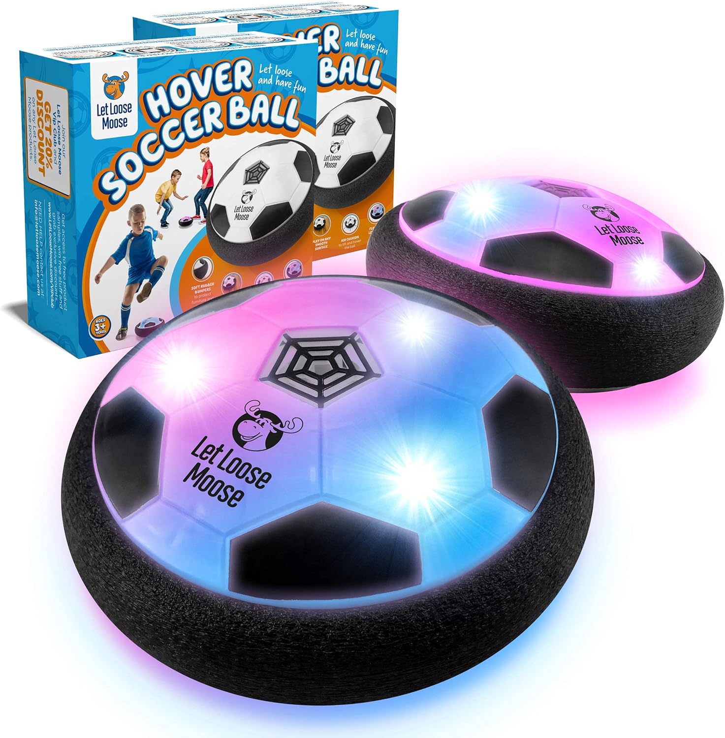 B07TW2FYNV - Let Loose Moose Hover Soccer Ball, Set of 2 LED
