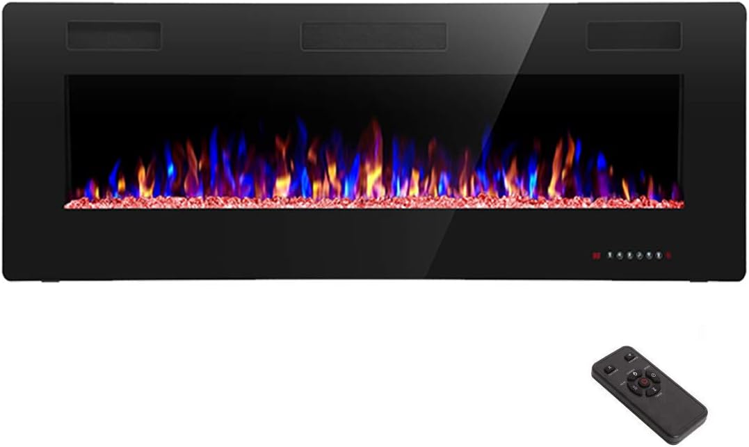 B07VFVZ95T - R.W.FLAME Electric Fireplace 50 inch Recessed and Wall Mounted,The Thinnest
