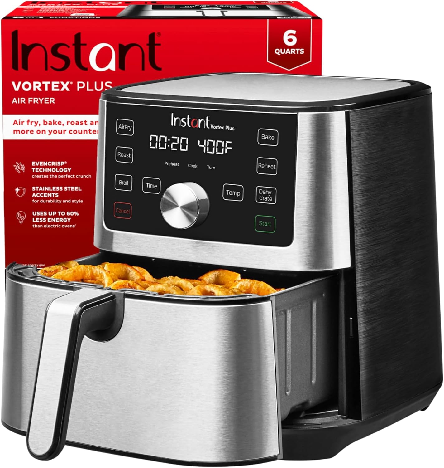 B07VHFMZHJ - Instant Pot Vortex Plus 6QT XL Air Fryer, 6-in-1, Broils,