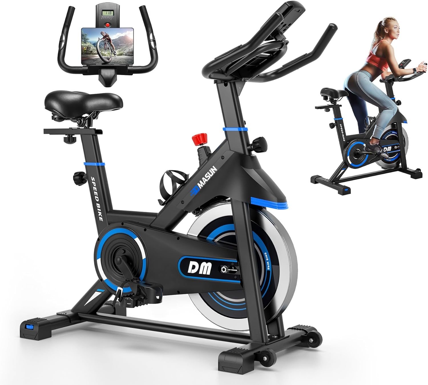 B07X6GHLLT - Exercise Bike, DMASUN Classic Brake Pad Stationary Bike for Home