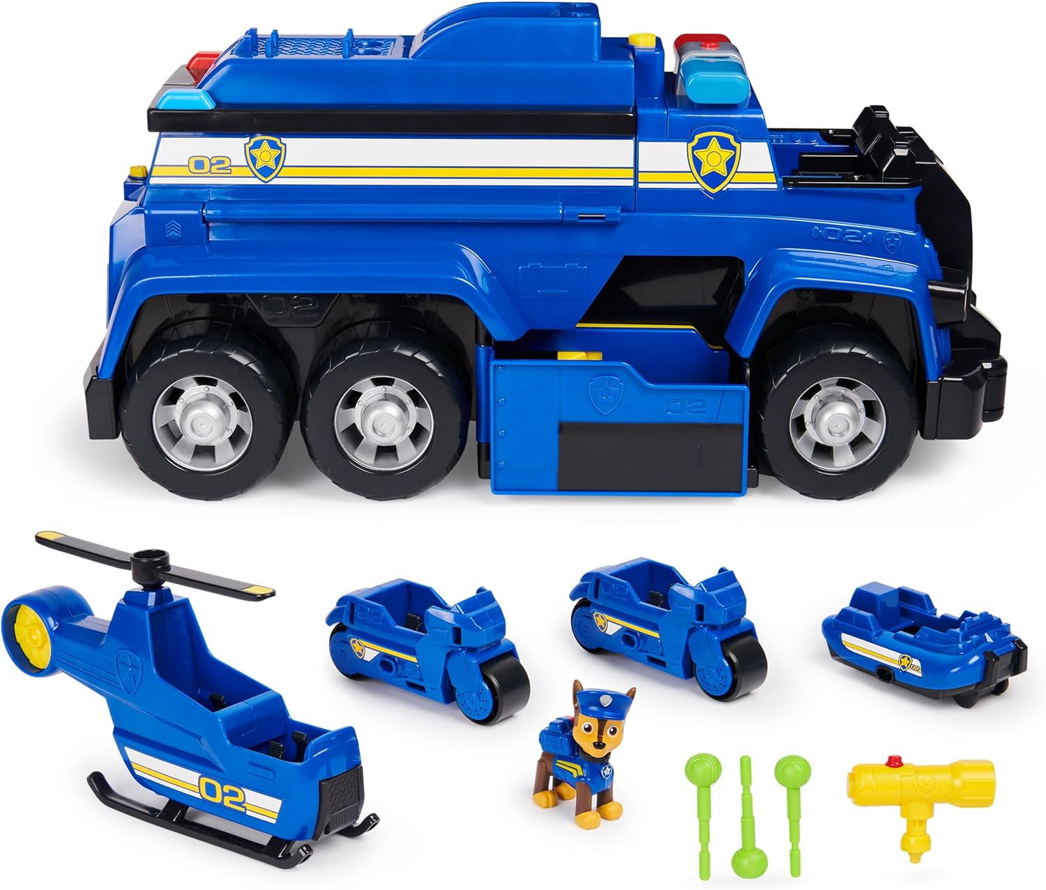 B081VW4ZWY - Paw Patrol, Chase’s 5-in-1 Ultimate Cruiser with Lights and Sounds,