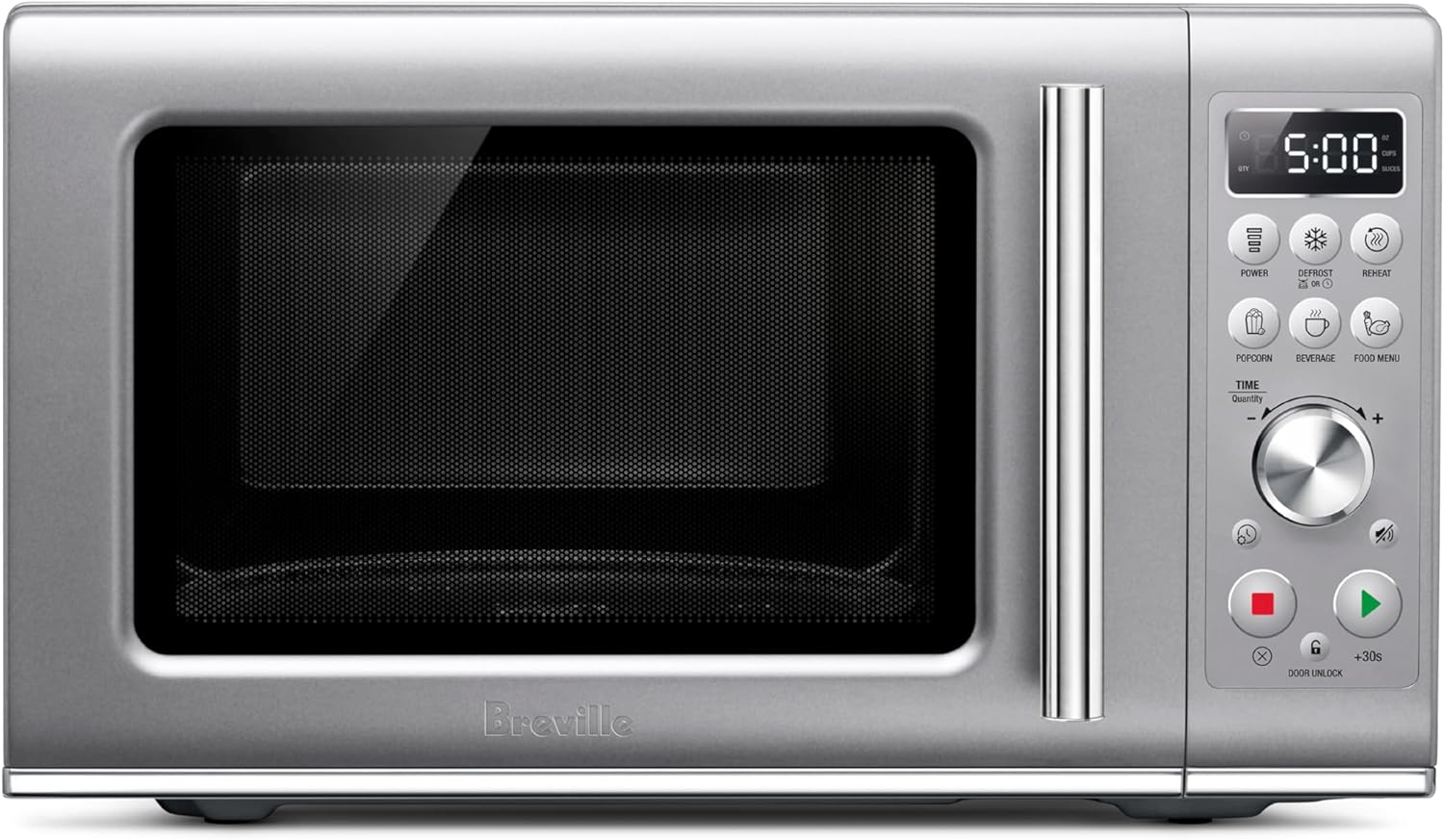 B084T9RVSB - Breville BMO650SIL1BUC1 Compact Wave Soft Close Countertop Microwave Oven, Silver