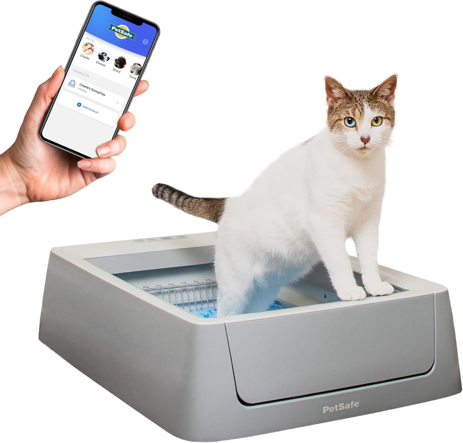 B087C6XZCL - PetSafe ScoopFree Crystal Smart Self-Cleaning Cat Litter Box - WiFi