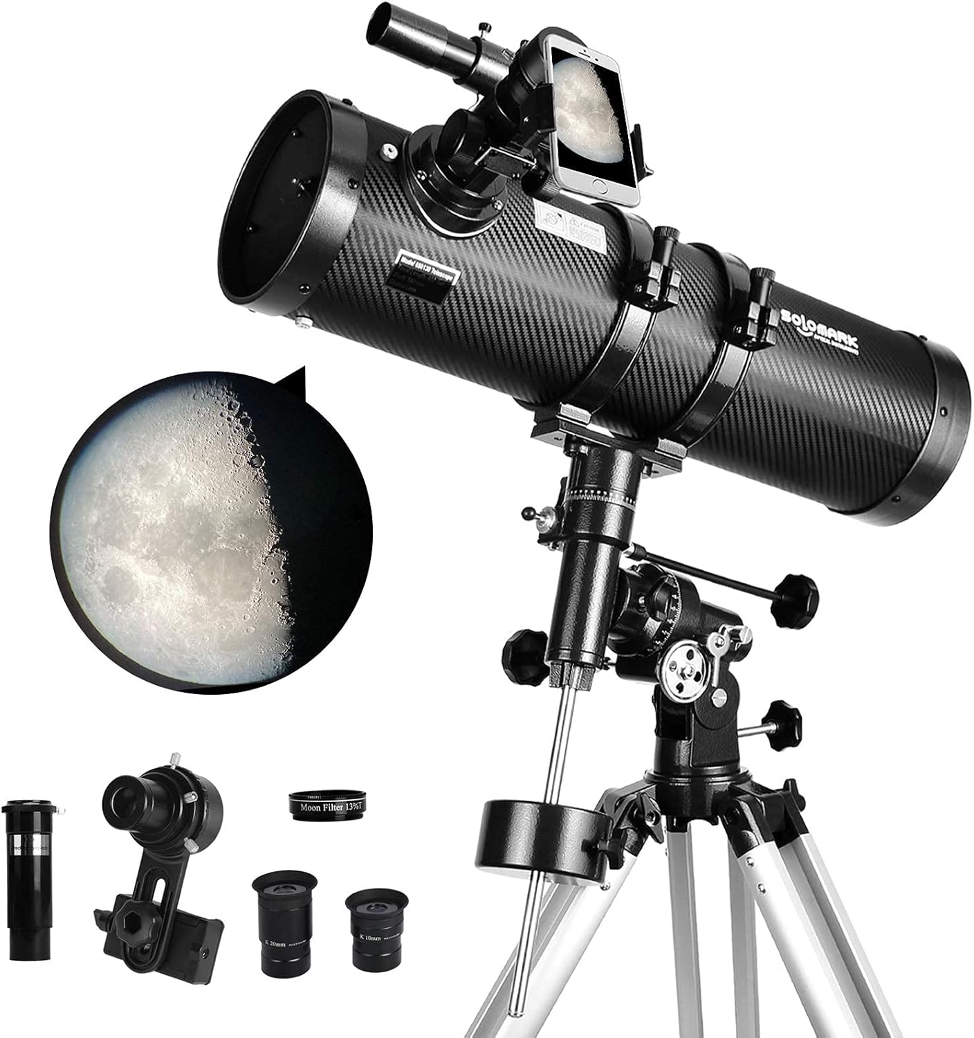 B087CRF6CT - Telescope 130EQ Newtonian Reflector Telescopes for Adults, Professional Telescopes for