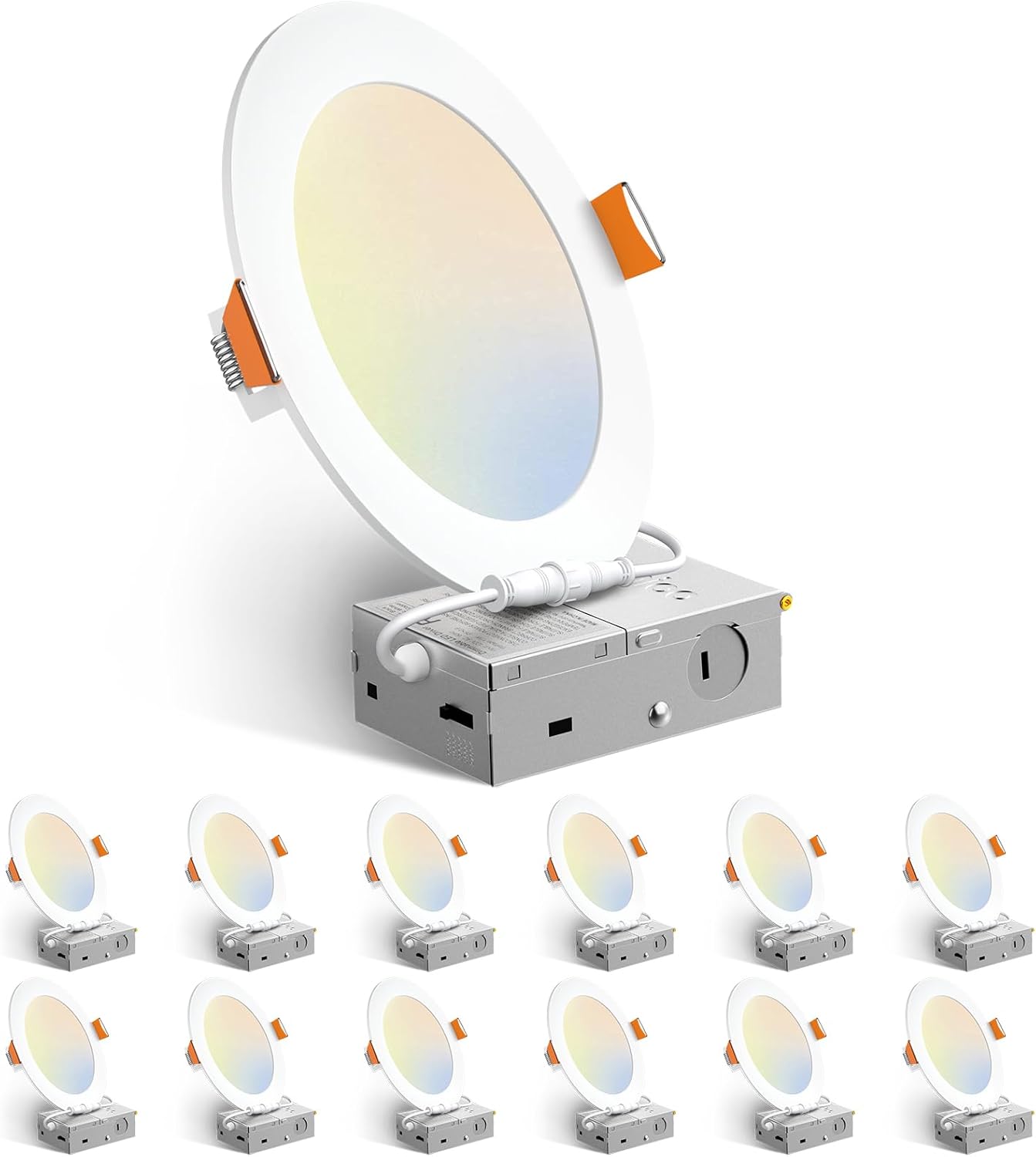 B087JL1W9M - Amico 12 Pack 6 Inch 5CCT Ultra-Thin LED Recessed Ceiling