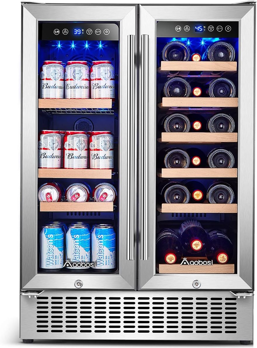 B0881L5X46 - AAOBOSI 24 Inch Wine and Beverage Refrigerator - 19 Bottles
