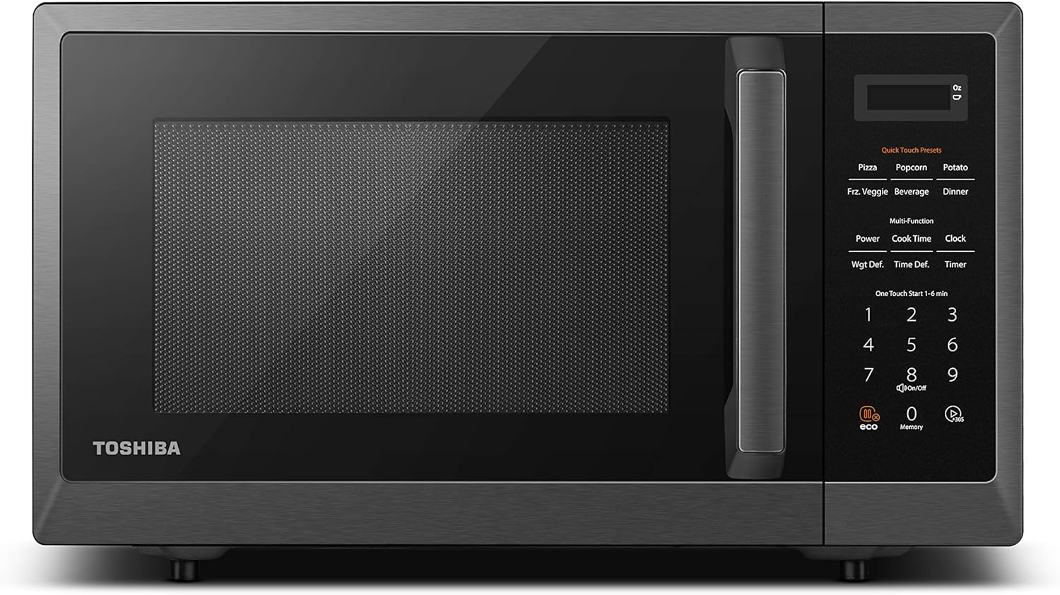 B08G4HSJCJ - TOSHIBA ML2-EM09PA(BS) Small Countertop Microwave Oven With 6 Auto Menus,