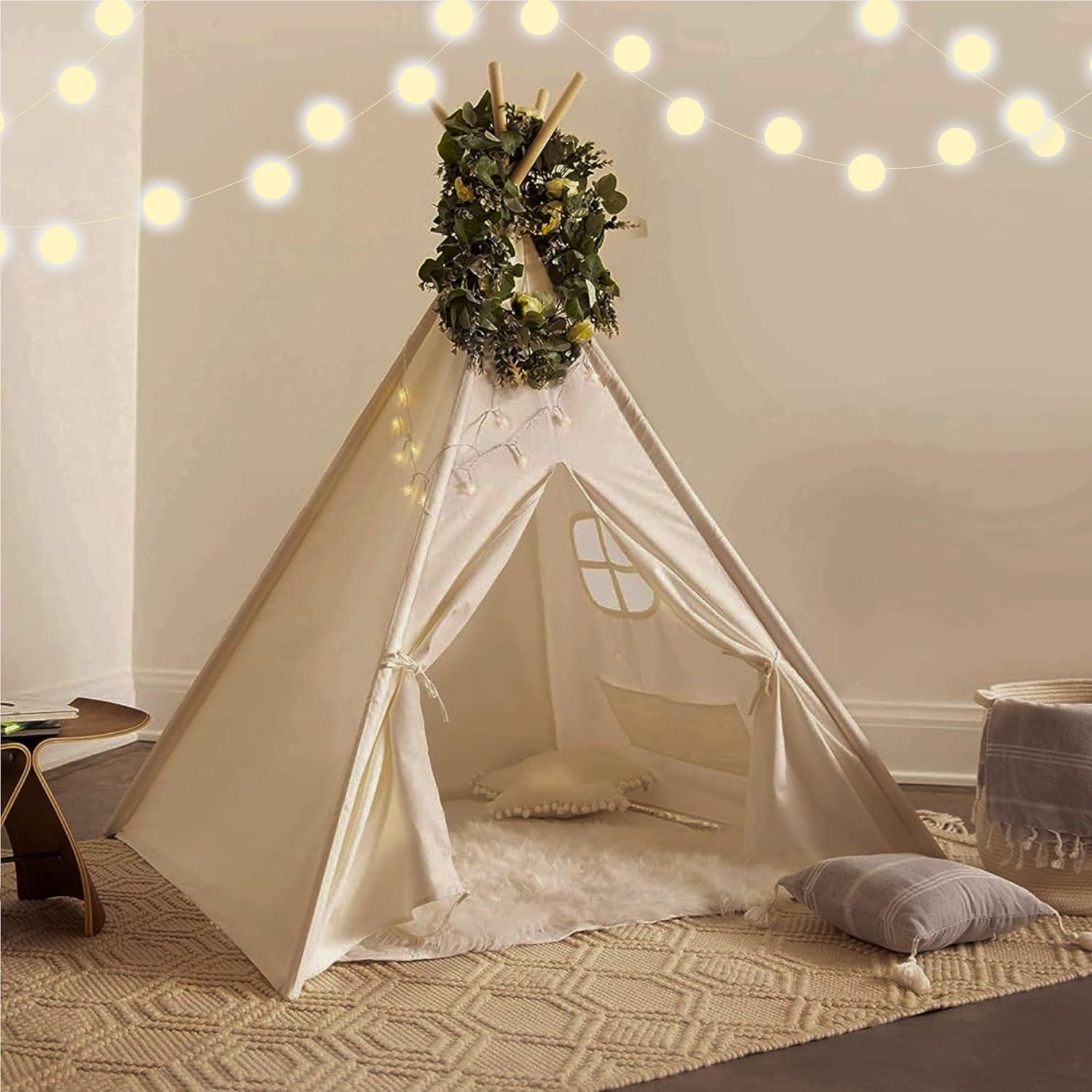 B08L8G1477 - PlayVibe Kids Teepee Tent - Baby, Toddler Play Tents with