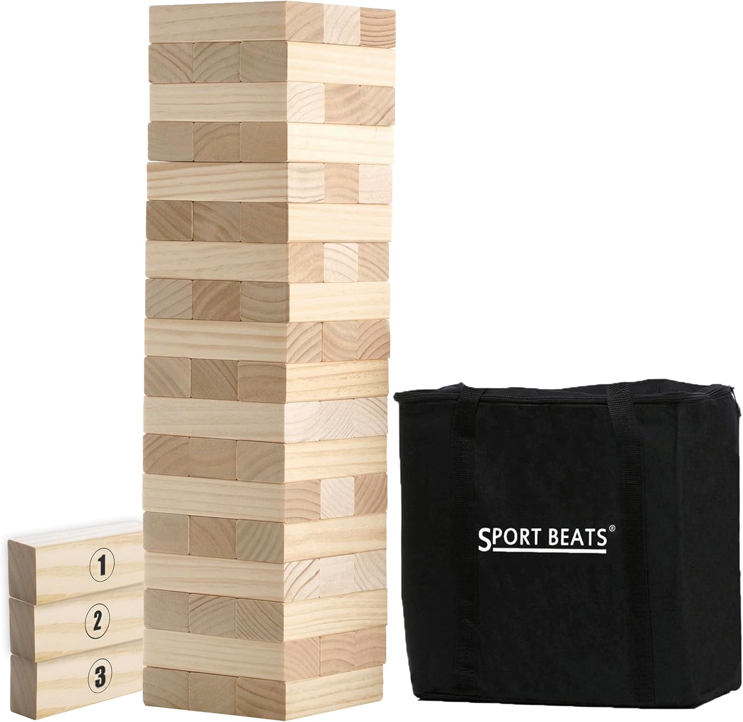B08R6ZY4F2 - Outdoor Games Large Tower Game 54 Blocks Stacking Game -