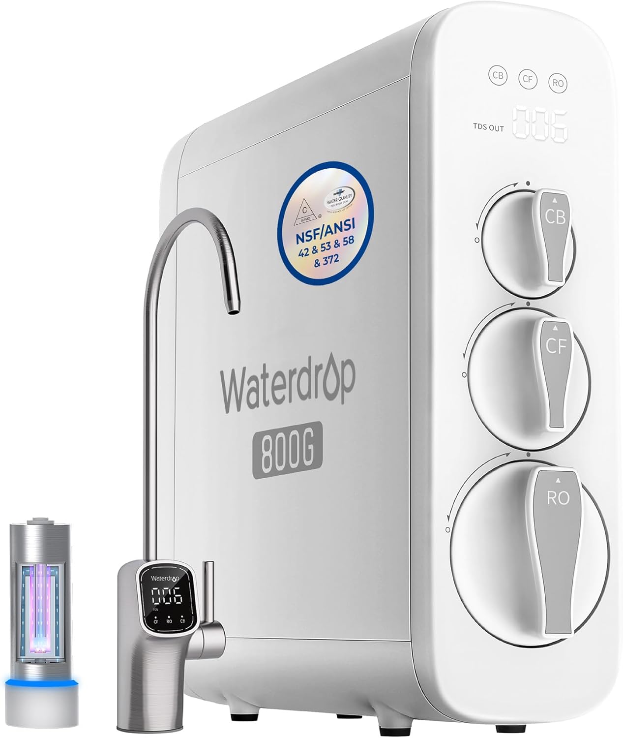 B0987FCQQW - Waterdrop G3P800 Reverse Osmosis System, 800 GPD Fast Flow, NSF/ANSI