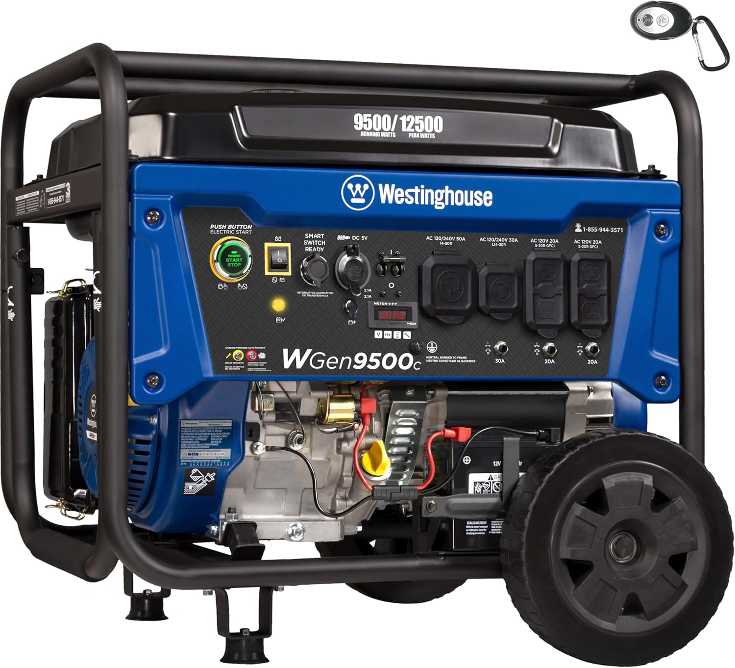 B099KRJ513 - Westinghouse 12500 Peak Watt Home Backup Portable Generator, Remote Electric