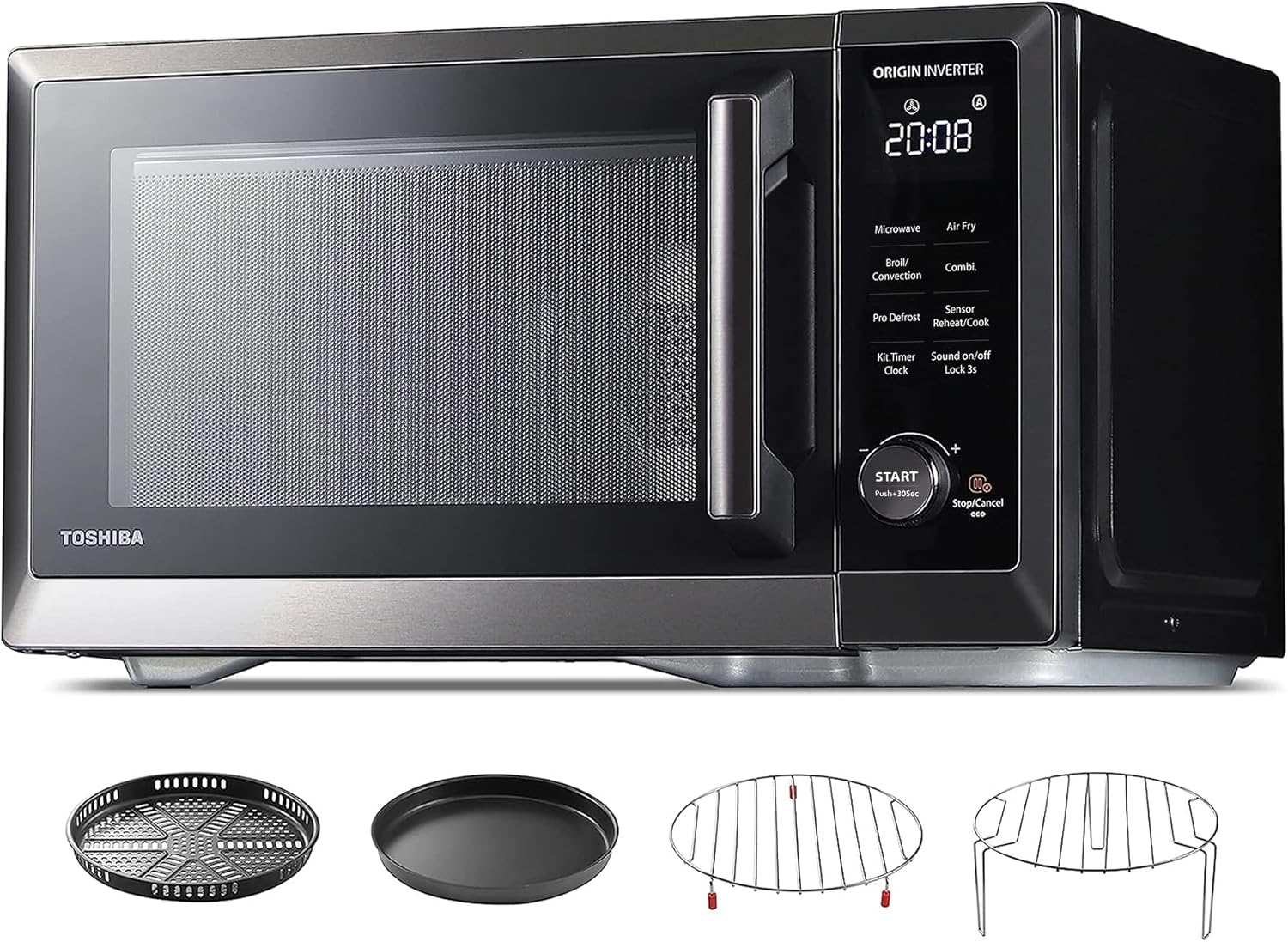 B09HKPSRWW - TOSHIBA Countertop Microwave Oven Air Fryer Combo, Inverter, Convection, Broil,