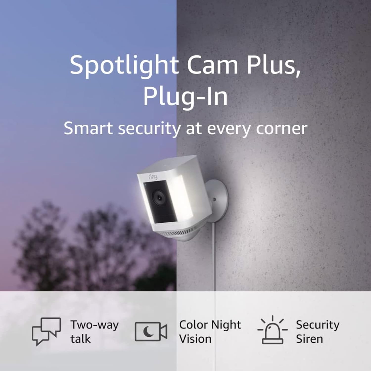 B09J1TB7TB - Ring Spotlight Cam Plus, Plug-in | Two-Way Talk, Color Night