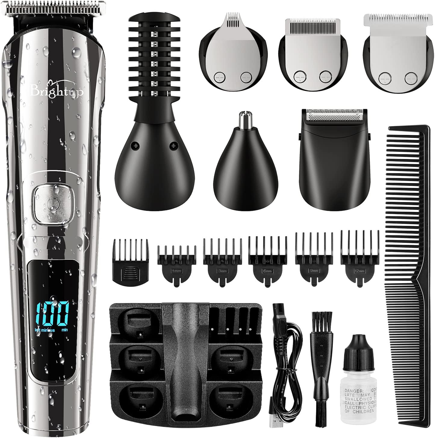 B09X9C4TNQ - Brightup Beard Trimmer for Men - Electric Razor & Shaver,