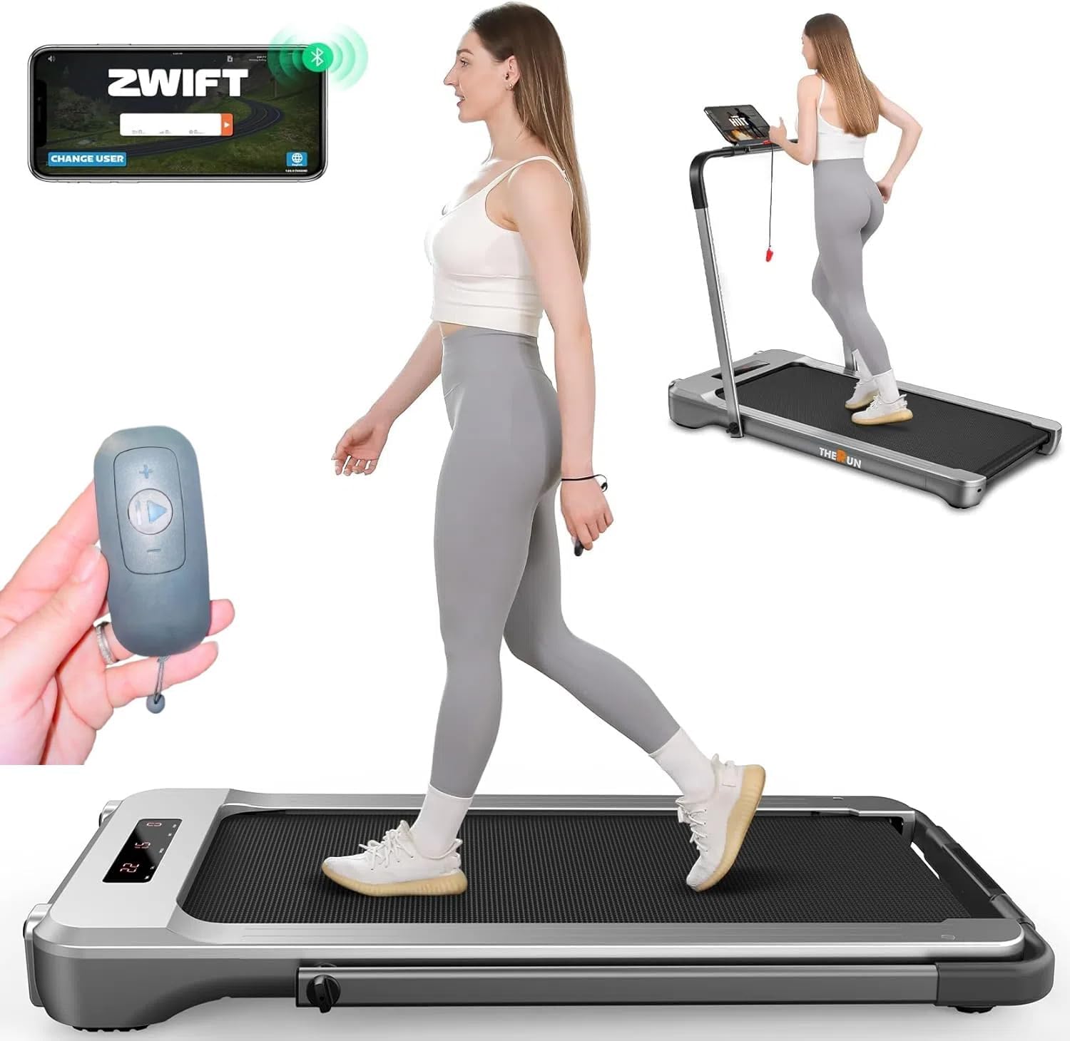 B0BK3DK7PZ - THERUN Walking Pad Treadmill, 2.5 HP Under Desk Treadmill, 2
