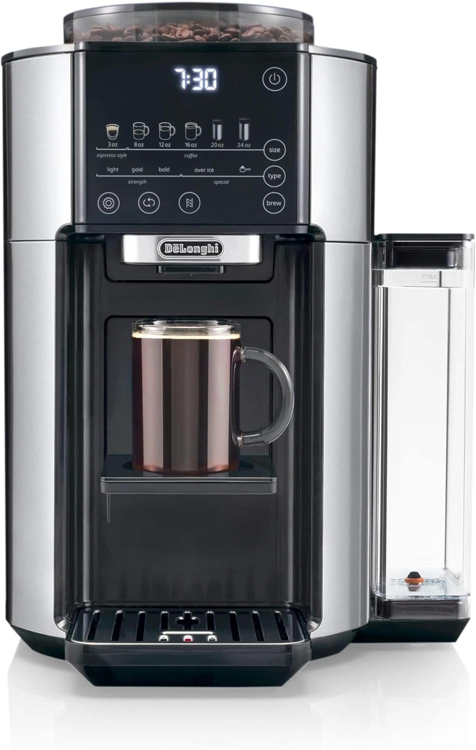 B0BTN3VYW9 - De'Longhi TrueBrew Drip Coffee Maker, Built in Grinder, Single Serve,