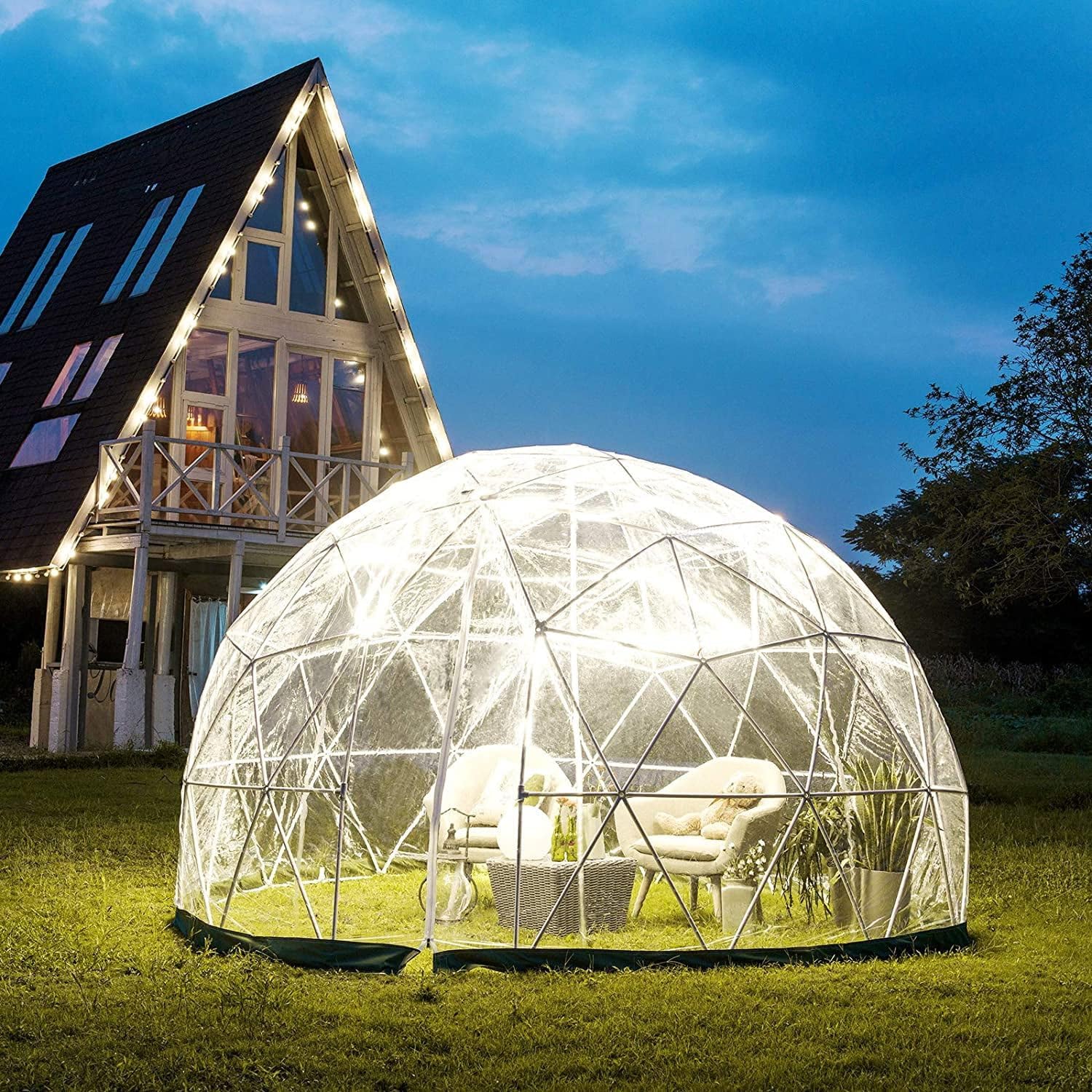 B0CGZWV6RY - Garden Dome Igloo 12FT Clear Bubble Tent Outdoor for Garden,