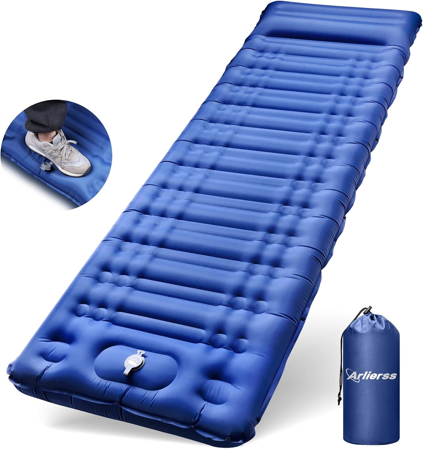 B09T2Q6L16 - Self-Inflating Camping Mat, Ultralight Air Mattress with Built-in Pump, Thickened