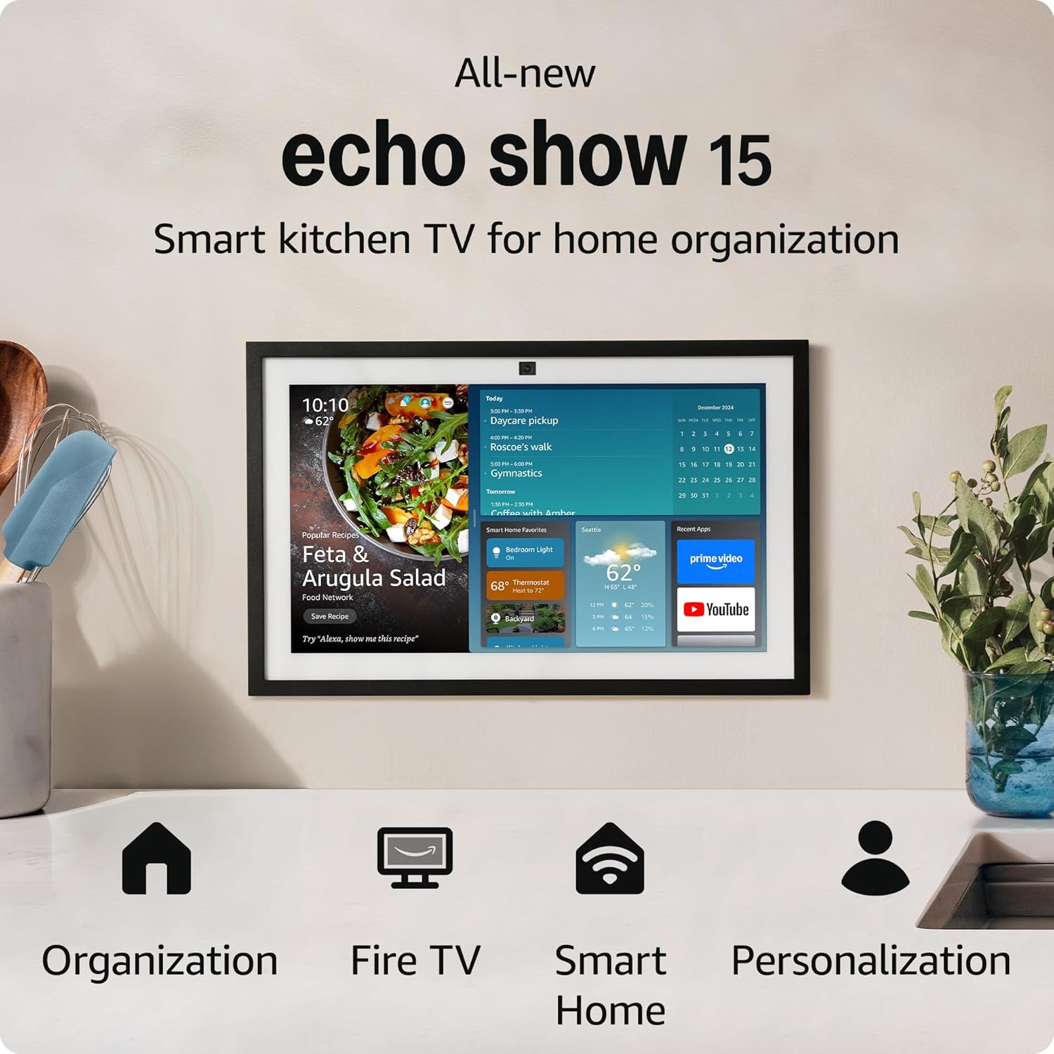 B0C5DPSW5Y - Amazon Echo Show 15 (newest model), Full HD 15.6" kitchen