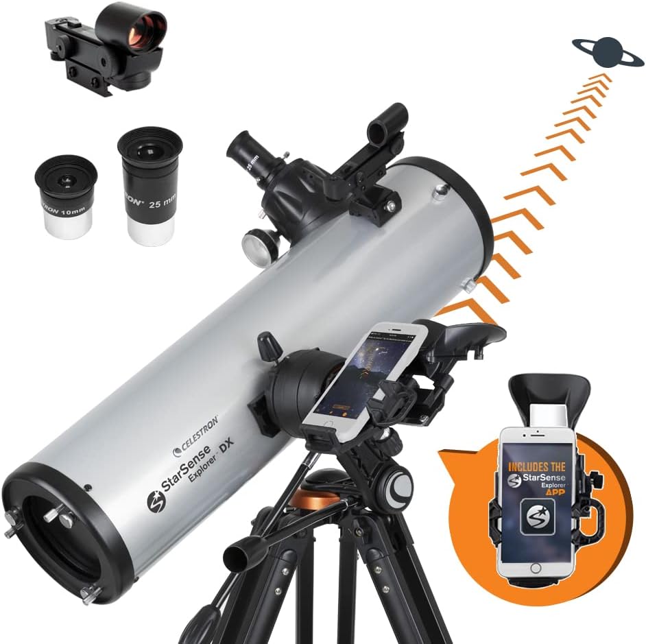 B083JRF1MH - CELESTRON StarSense Explorer DX 130AZ Smartphone App-Enabled Telescope – Works