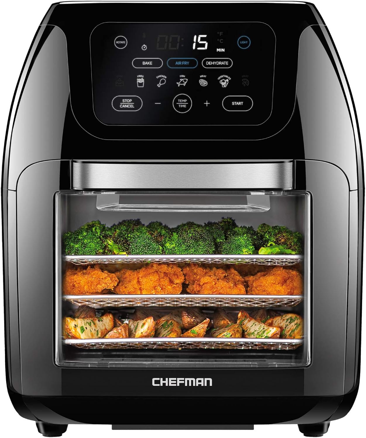 B08DL8WH9V - CHEFMAN Multifunctional Digital Air Fryer+ Rotisserie, Dehydrator, Convection Oven, 17