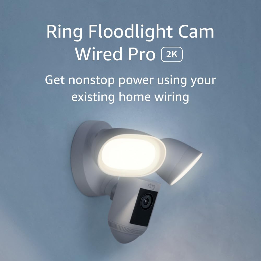B08FCWRXQR - Ring Floodlight Cam Wired Pro with Bird’s Eye View and