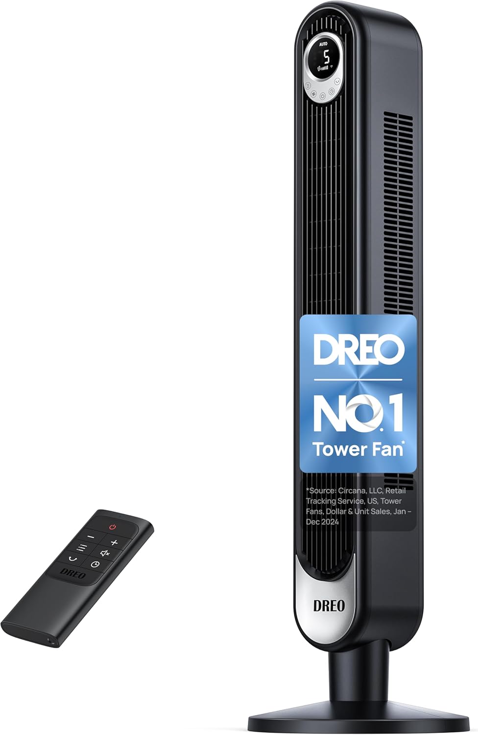 B08PDDSDHY - Dreo Tower Fan for Bedroom, 90° Oscillating Standing Fan, 30ft,
