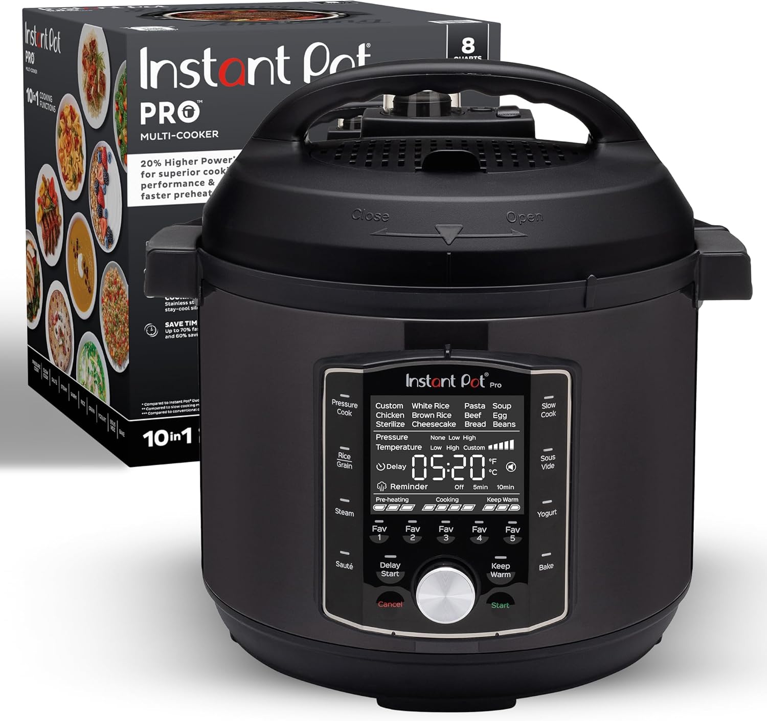 B08PPZWNCV - Instant Pot Pro (8 QT) 10-in-1 Pressure Cooker, Slow Cooker,