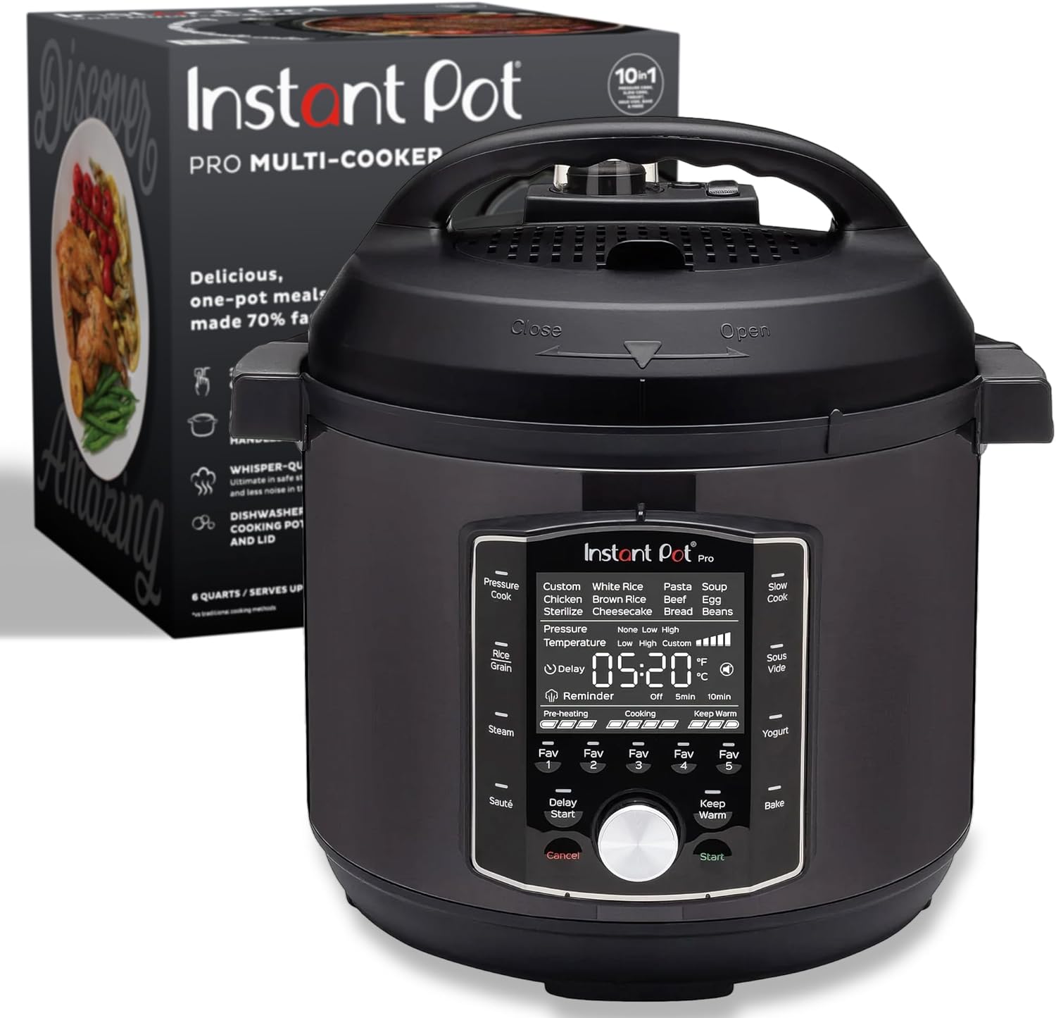 B08PQ2KWHS - Instant Pot Pro 10-in-1 Pressure Cooker, Slow Cooker, Rice/Grain Cooker,