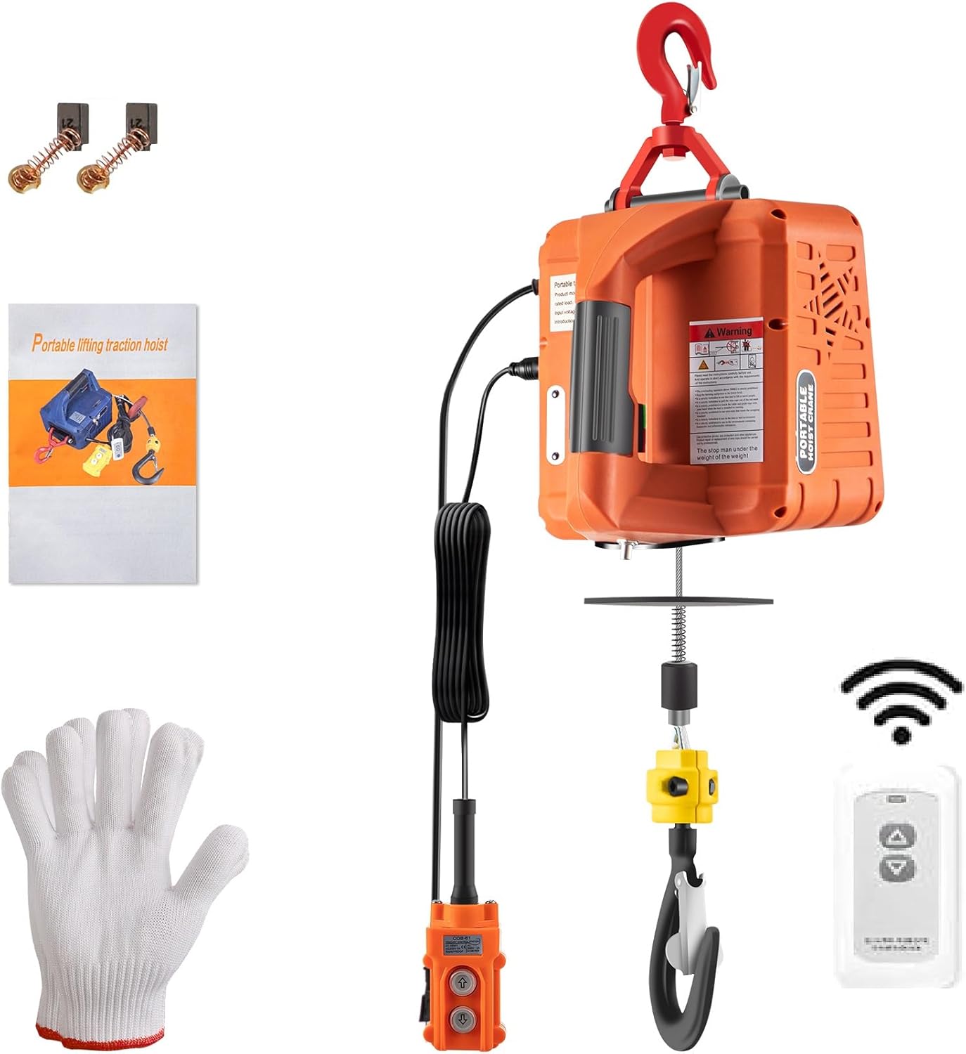 B091BXYCZT - VEVOR 3in1 Electric Hoist Winch, 1500W Portable Electric Winch, 110V