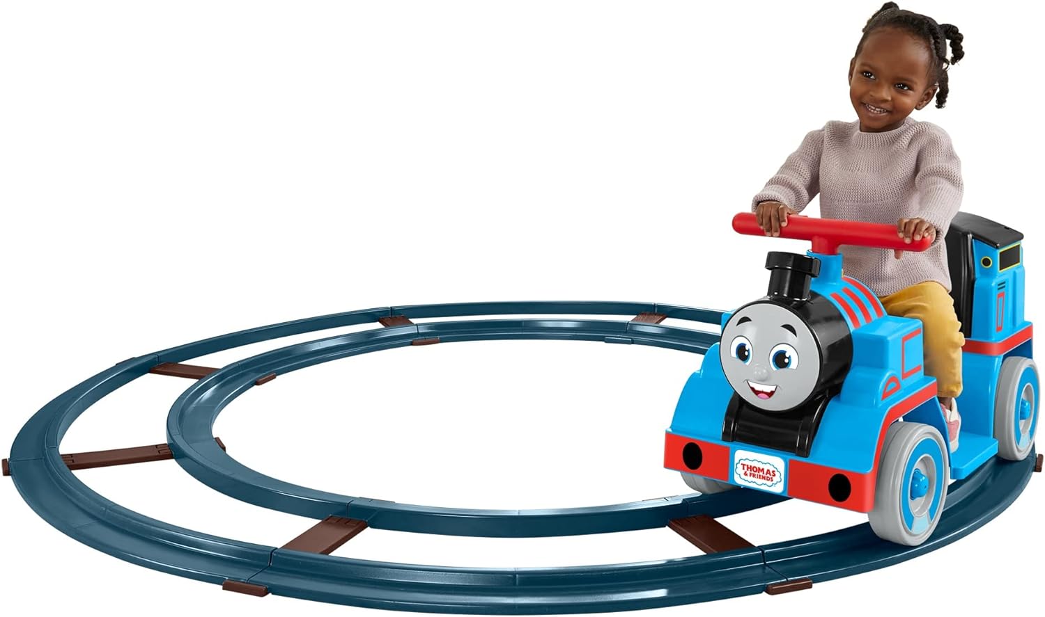 B09P9LWMZY - Power Wheels Thomas & Friends Ride-On Train, Thomas with Track,