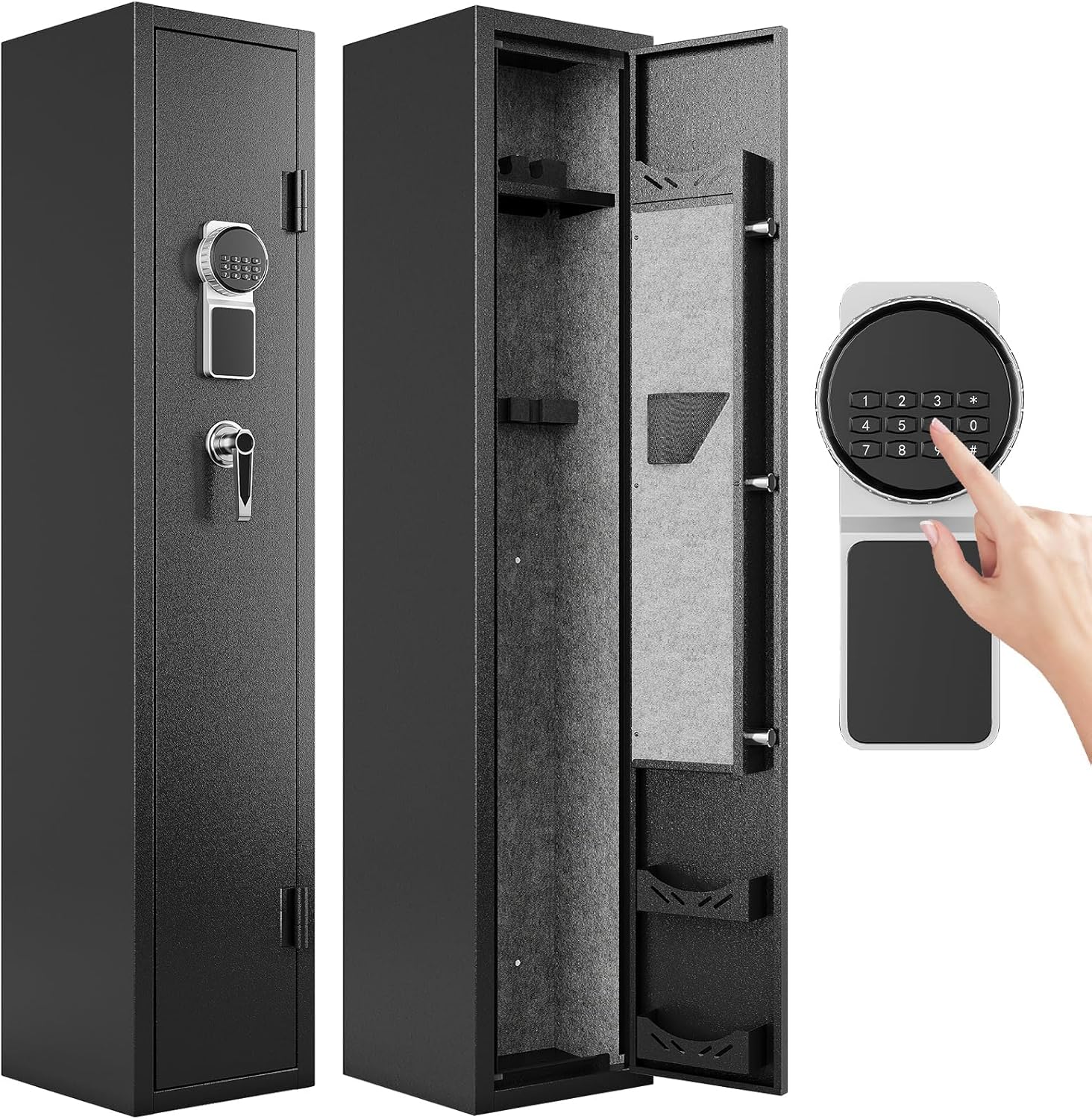 B09PD3384Q - KAER Gun Safes with 180-Degree Full Access Door and Removable
