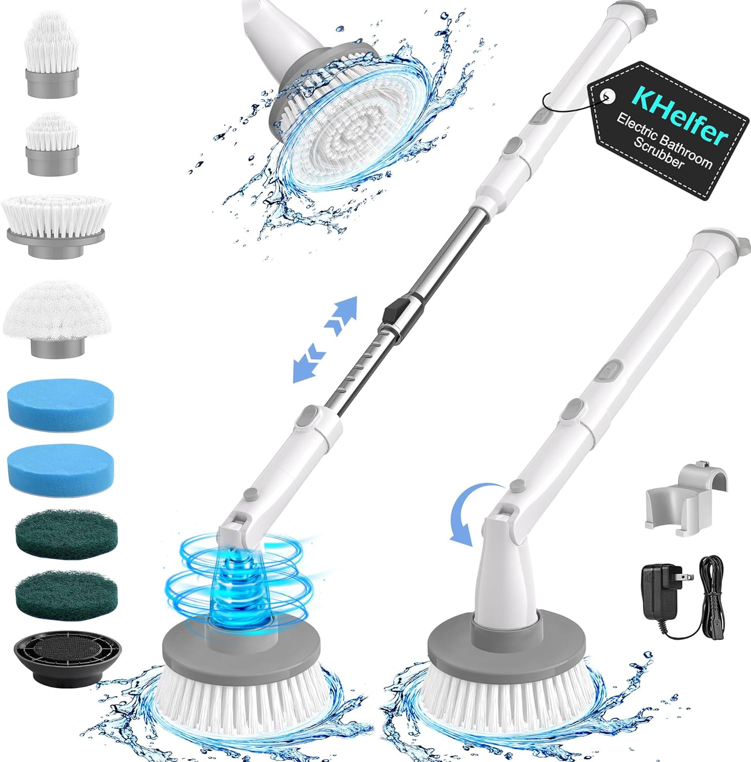 B09R4GF86F - kHelfer Electric Spin Scrubber Kh8, Upgrade Cordless Shower Scrubber 8