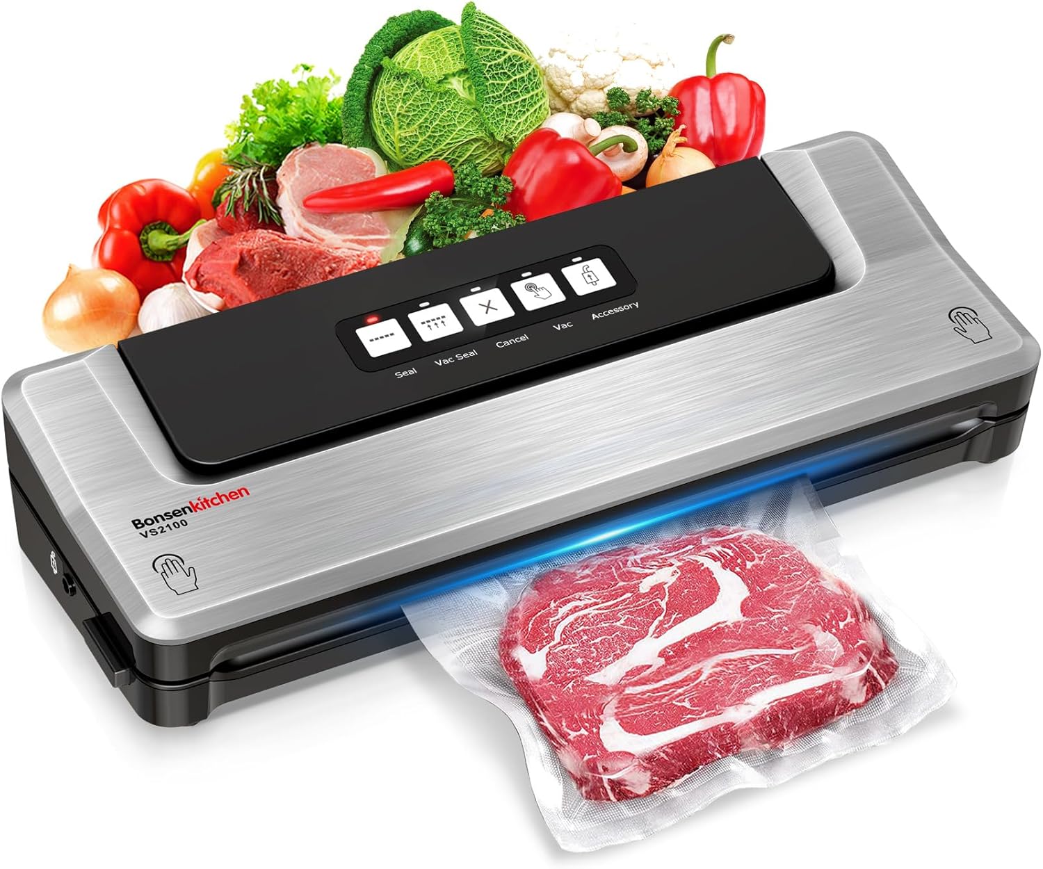 B09V18GFWL - Bonsenkitchen Vacuum Sealing Machine, Compact Food Vacuum Sealer Machine with