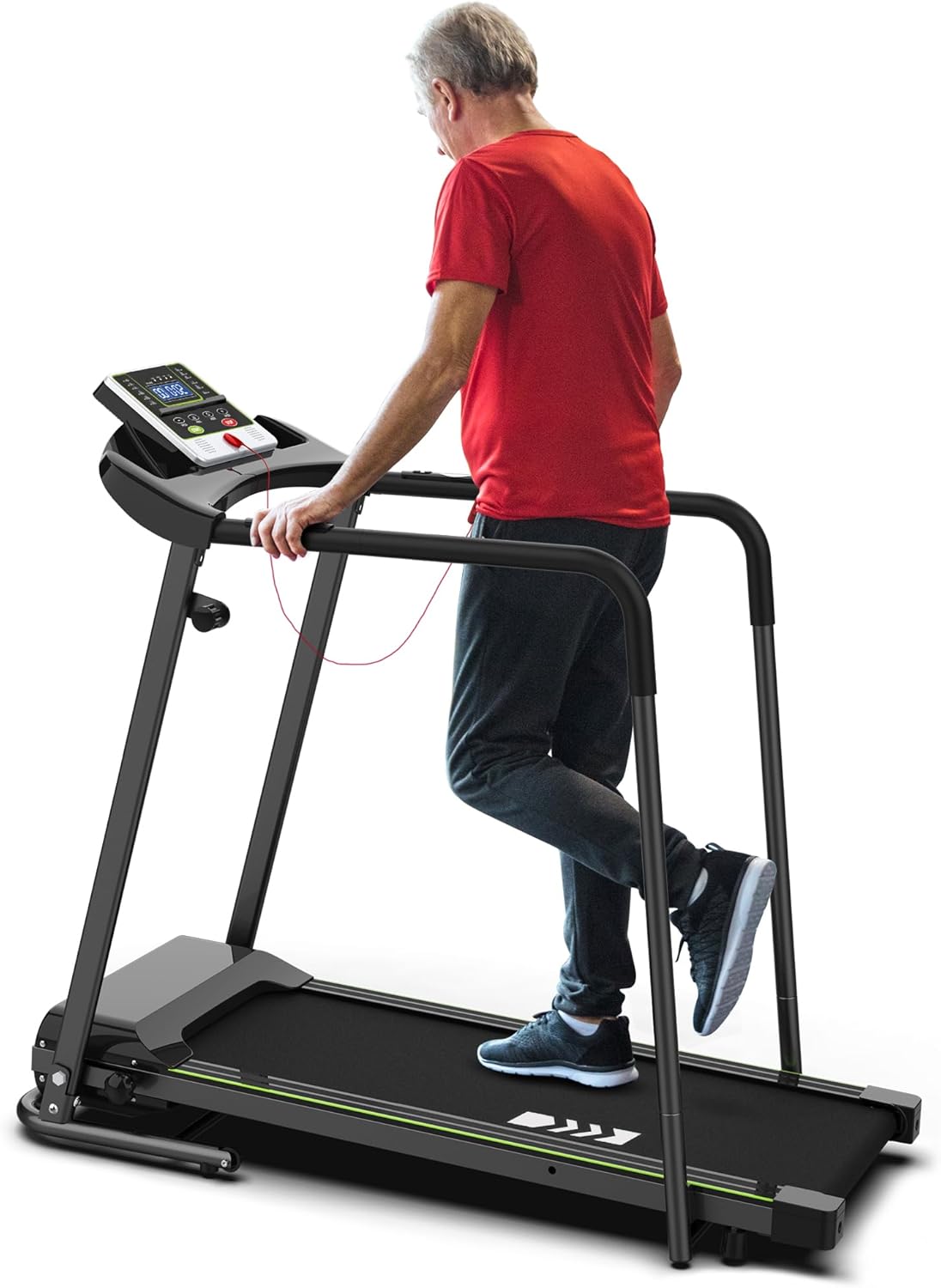 B0B7664DJB - Redliro Seniors Treadmill with Long Handrail - 300 lbs Capacity,