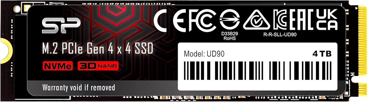 B0BYN8NHXS - Silicon Power 4TB UD90 NVMe 4.0 Gen4 PCIe M.2 SSD