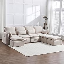 114'' Waterproof Modular Sectional Sofa with Large Storage, Convertible Cloud Couch with Storage Ottoman, Wide - B0FPRFYYK2